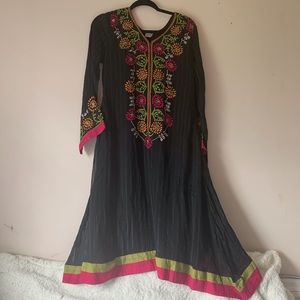 Pakistani eid dress black (floral embroidery)